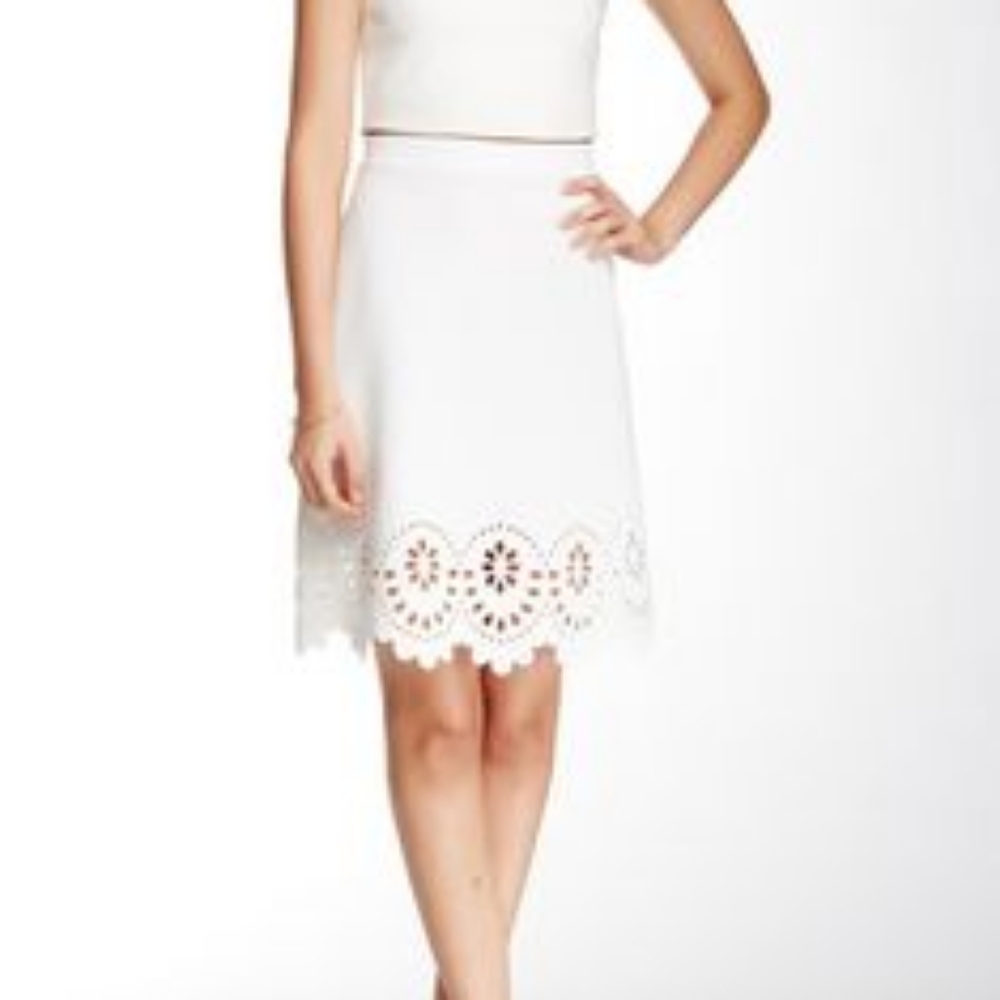 Beautiful A-line laser cut scuba skirt